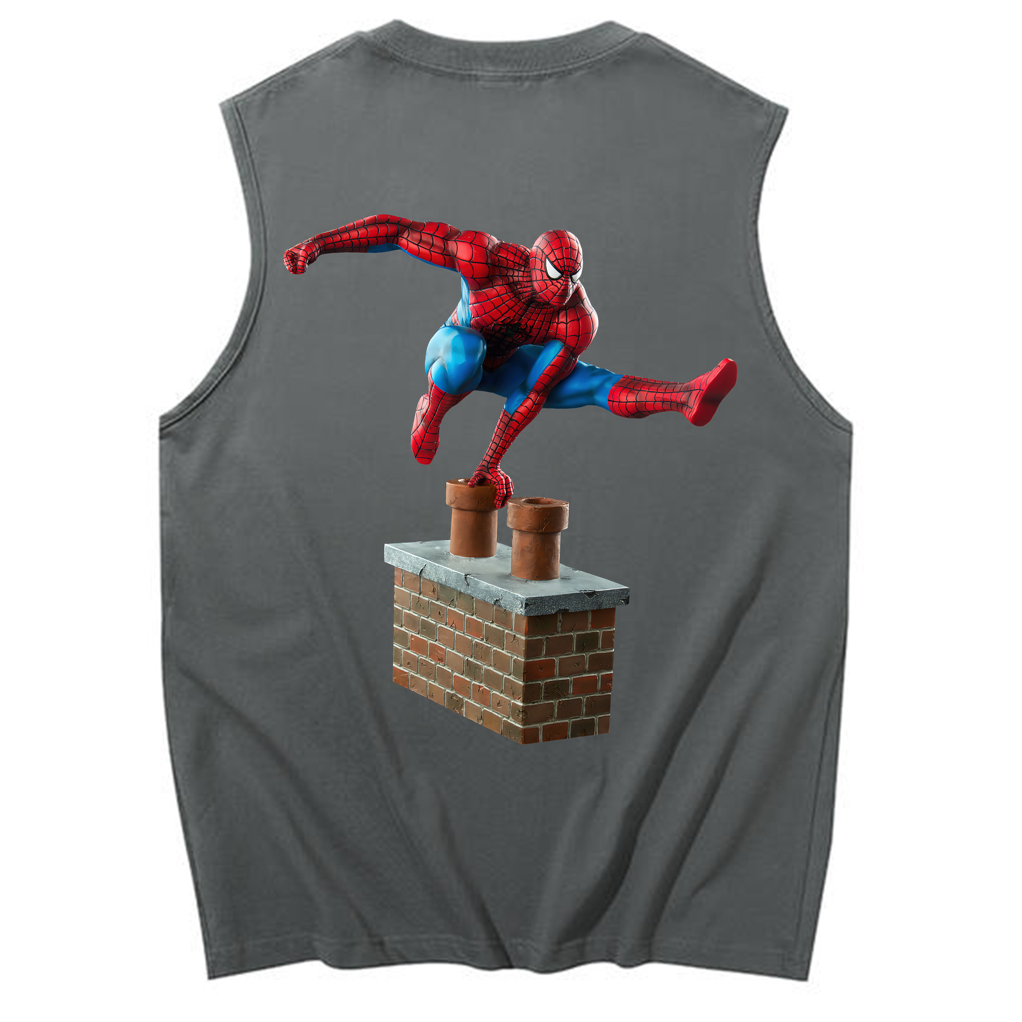（画像用） Spider Man スパイダーマン コットン100％タンクトップ（背面プリント）